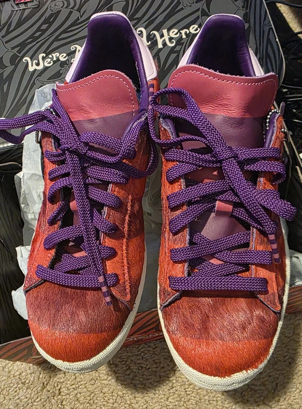 DISNEY ADIDAS CAMPUS 80S CHESHIRE CAT GX2026 SEMI POLAR PINK GLOW PURPLE ALICE